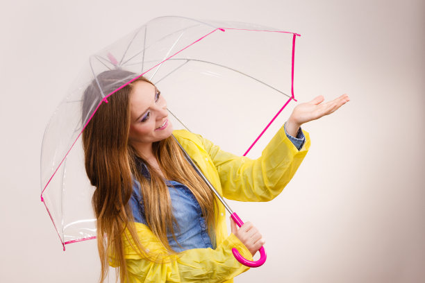 穿雨衣带伞的女人。预测图片下载