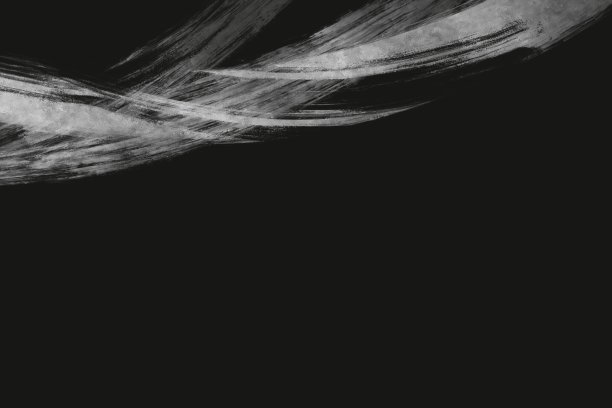 日式抽象黑色背景与银色笔触曲线在顶部。东方风格的模板黑色背景与空间的文字。古典和粗糙图片下载