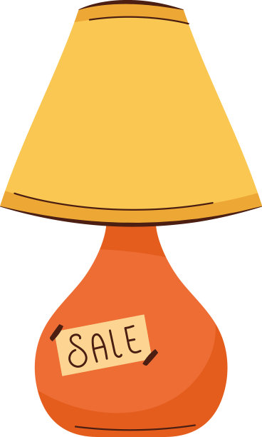 标有打折标签的家用灯图片下载