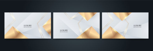 集现代优雅奢华的白色和金色抽象设计为背景。矢量抽象图形设计横幅图案展示后台网页模板。图片下载