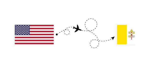 乘客机从美国到梵蒂冈的飞行和旅行概念图片下载