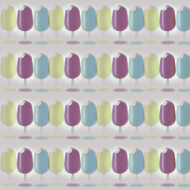 美味可口的冰淇淋放在一根棒上，在巧克力糖衣中，大量的，明亮多彩的，在柔和的背景上图片下载