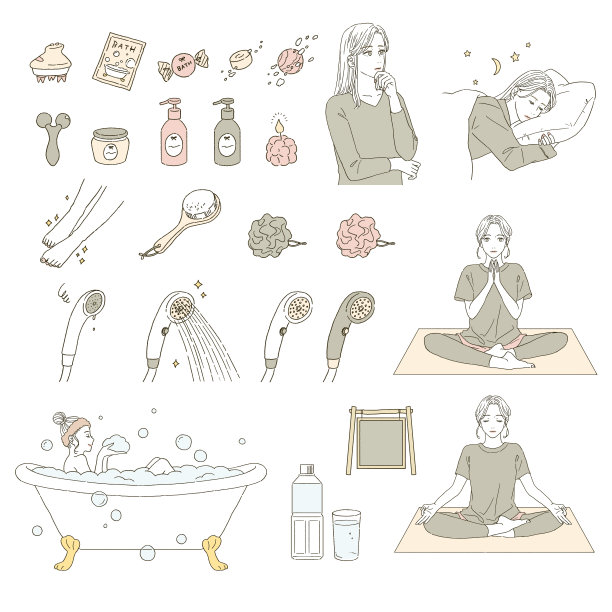美丽插画一套生活方式的健康意识的女性图片下载