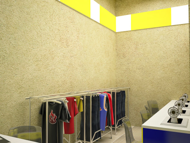 修鞋、修衣服、制钥匙车间的室内设计3D效果图。3 d演示概念图片下载