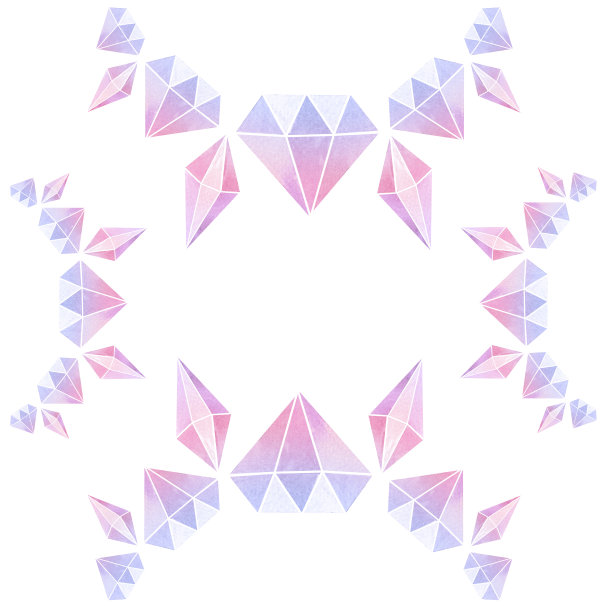 镜框水彩插图宝石和钻石用于背景纹理、包装纸、纺织贺卡模板或墙纸设计图片下载