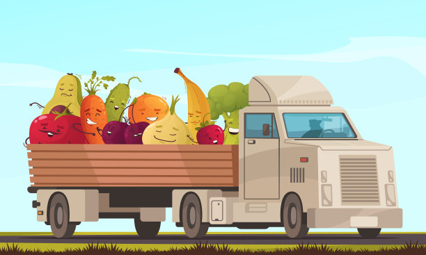 有趣的水果的卡车图片下载