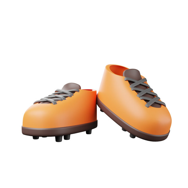 卡通风格的棕色足球鞋前面是白色背景图片下载