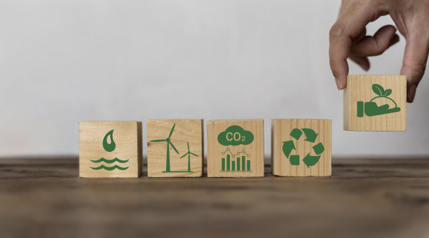 减少二氧化碳或二氧化碳的排放，以限制全球变暖和气候变化，通过植树来抵消。图片下载