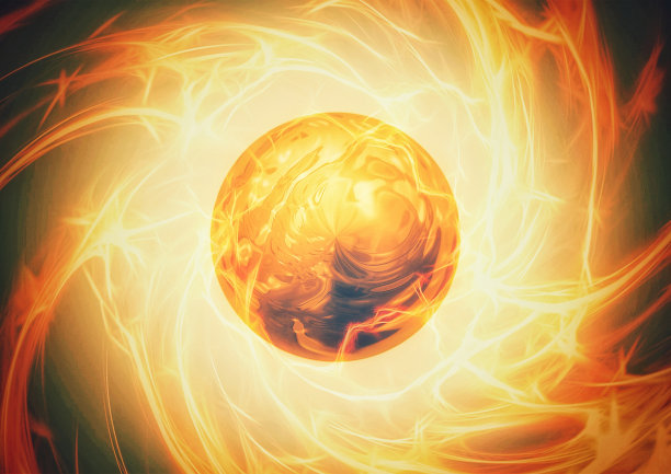 3d插图燃烧的火星球图片下载