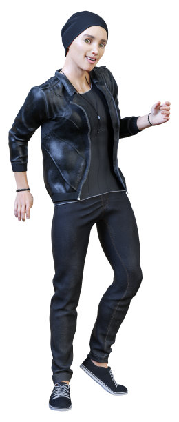 3D渲染少年男孩在白色图片下载