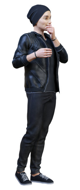 3D渲染少年男孩在白色图片下载