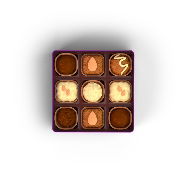 Eid巧克力盒俯视图图片下载