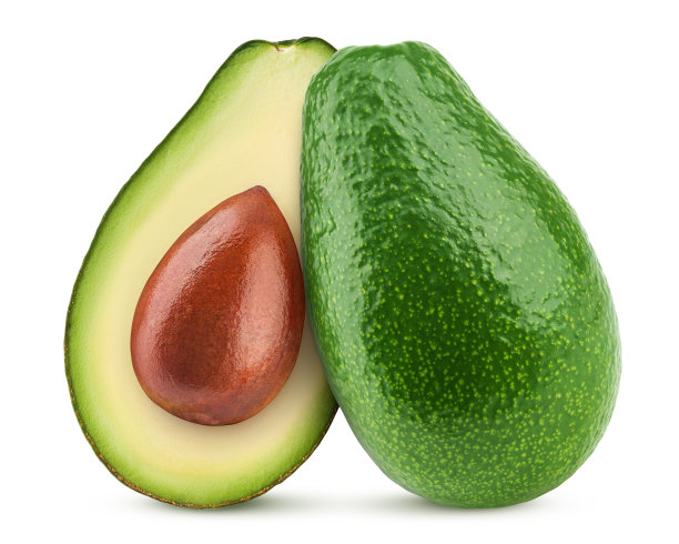 牛油果隔离在白色背景，全景深，修剪路径图片下载