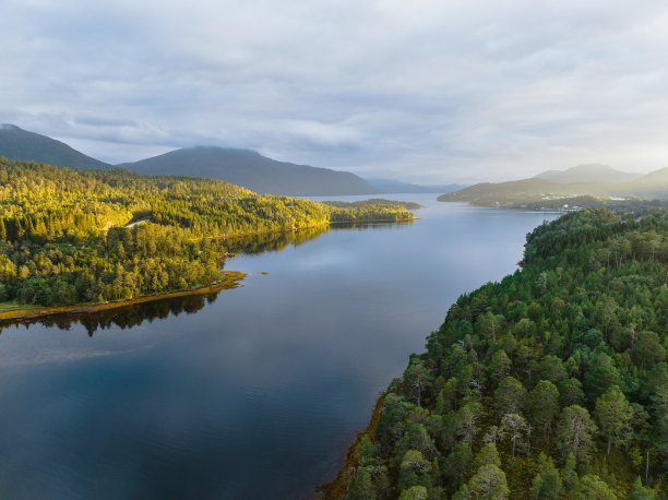 挪威湖的鸟瞰图图片下载