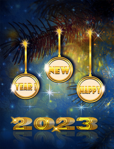 创意发光2023年，深蓝色背景。图片下载