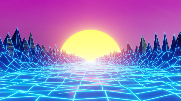 80年代风格的3D渲染图片下载