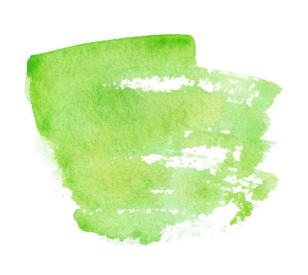 抽象的绿色水彩画笔触形状图片下载