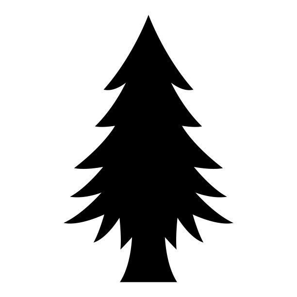 白色背景下的圣诞树图片下载