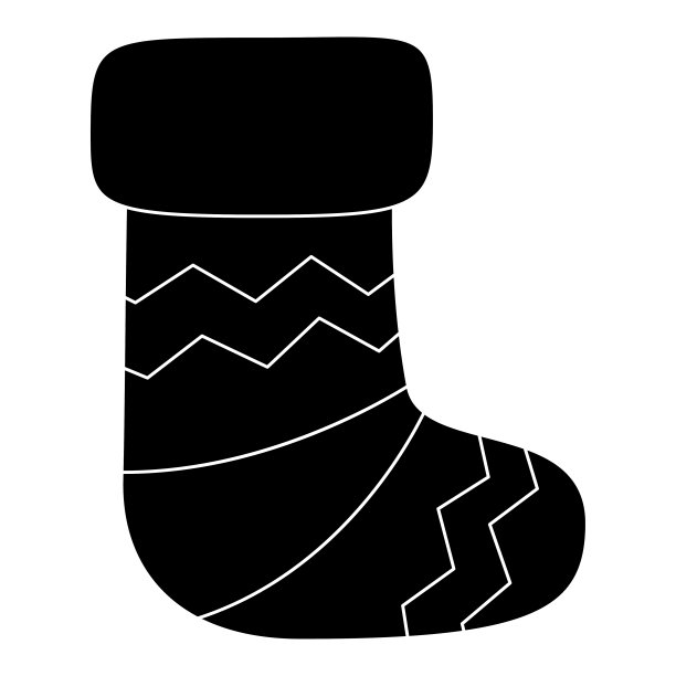 白色背景的圣诞袜图片下载