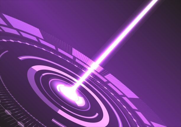 科技背景高科技传播概念创新背景矢量插画。紫色的颜色。带有光的未来圈元素。图片下载