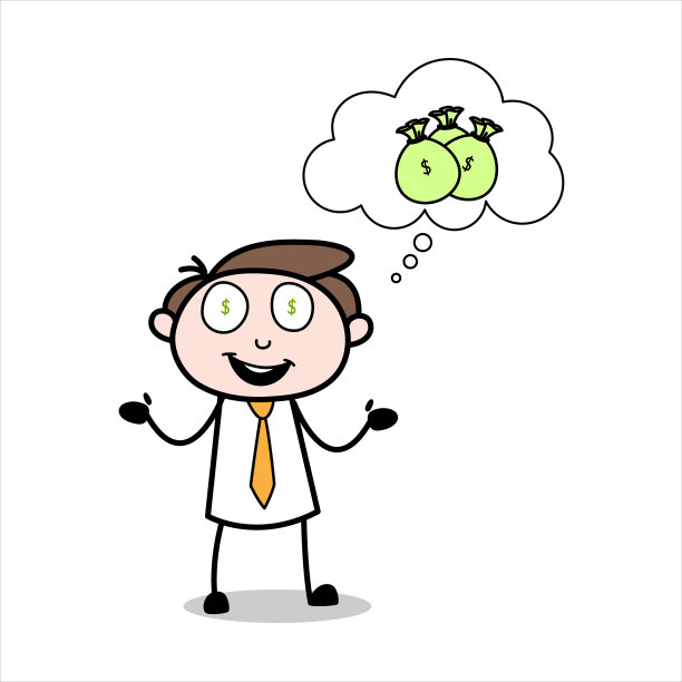 一个年轻的商人卡通人物的资产是纪念的时间正在迅速接近图片下载