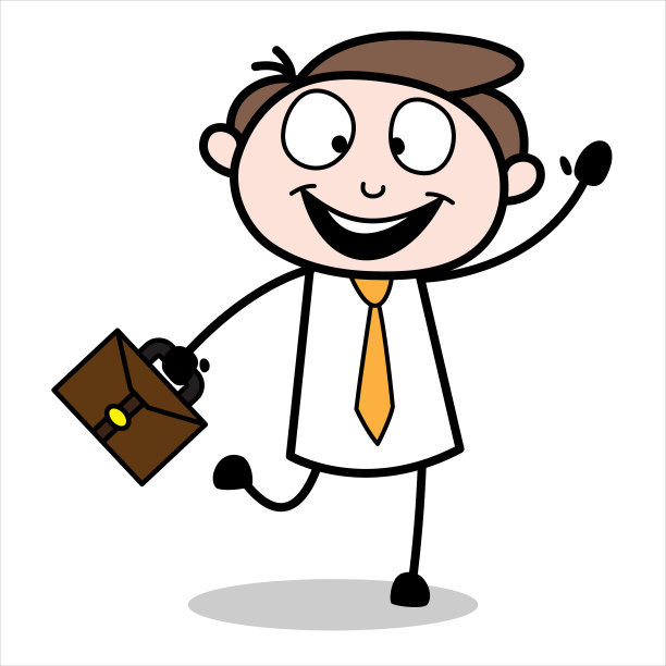 快乐的年轻商人卡通人物资产图片下载