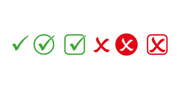 一组矢量符号，一组勾符号。图片下载