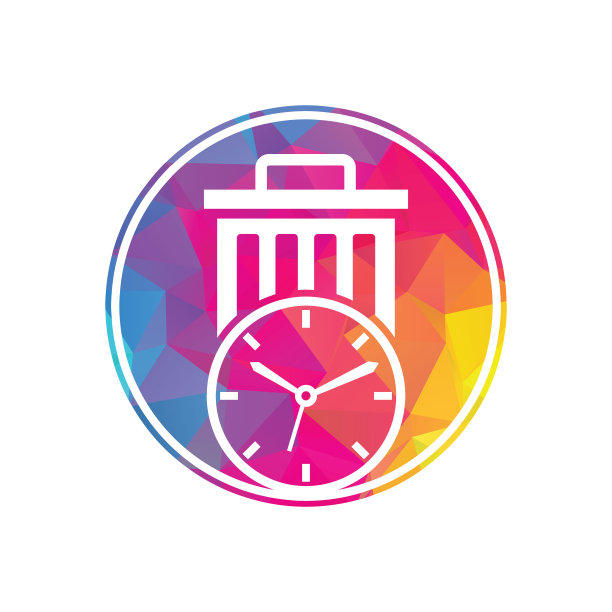 浪费时间矢量logo模板。图片下载