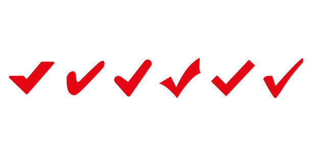 一组矢量符号，一组勾符号。图片下载