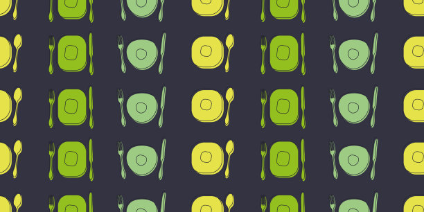餐具和盘子图案图片下载