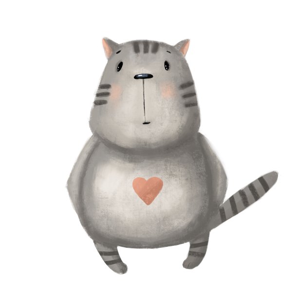 卡哇伊猫与愚蠢的脸水彩插图图片下载