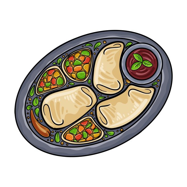 薄饼。薄饼一种薄如纸的可丽饼或煎饼皮，里面塞满了煮熟的蔬菜和肉类制成的馅料马来西亚的美食。图片下载