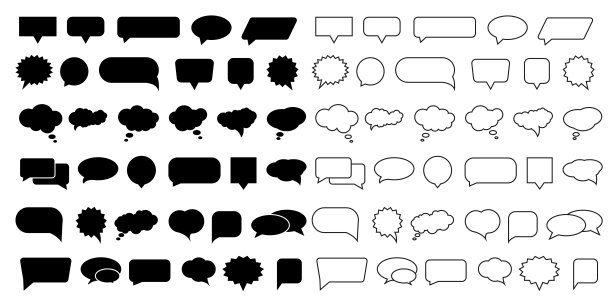 一组消息图标。向量。图片下载
