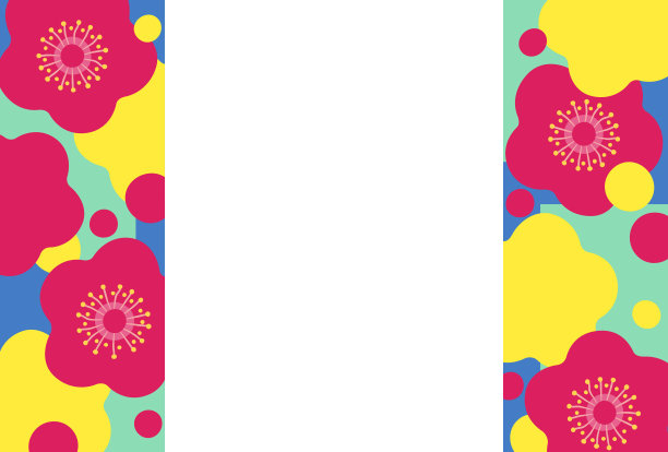 贺年卡设计，插画，梅花，横构图图片下载