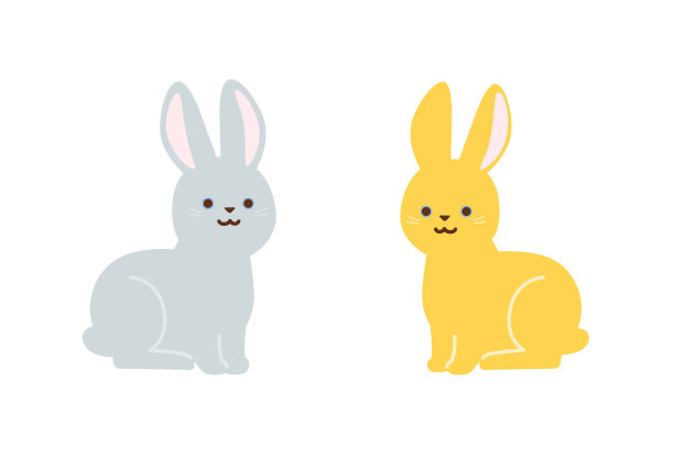 两个兔子,简单的说明图片下载