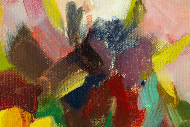 虹膜黄色油画。抽象艺术的彩色背景。图片下载