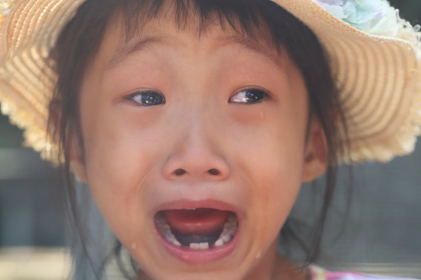 一个女孩在哭。图片下载