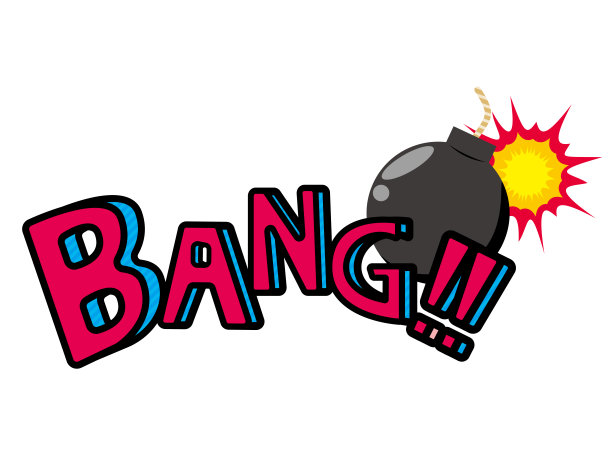 炸弹爆炸了。头骨标志。爆炸。矢量插图。图片下载