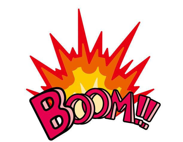 炸弹爆炸了。繁荣。矢量插图。图片下载