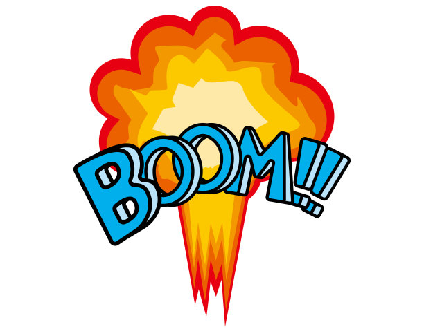 炸弹爆炸了。繁荣。矢量插图。图片下载