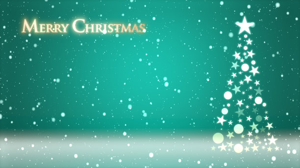 圣诞树和彩色背景雪花和圣诞字母图片下载