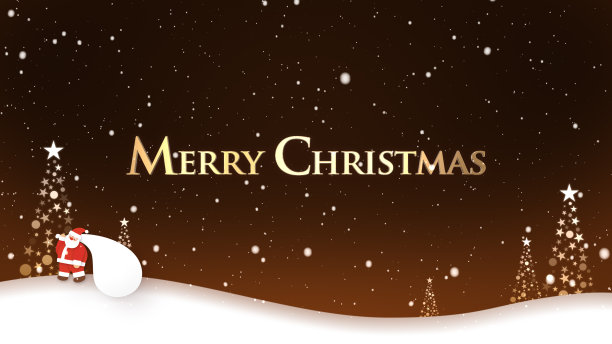 圣诞老人在飘雪中行走，圣诞快乐图片下载