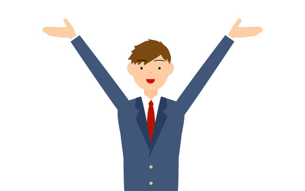 男孩，西装制服，张开双臂欢呼图片下载