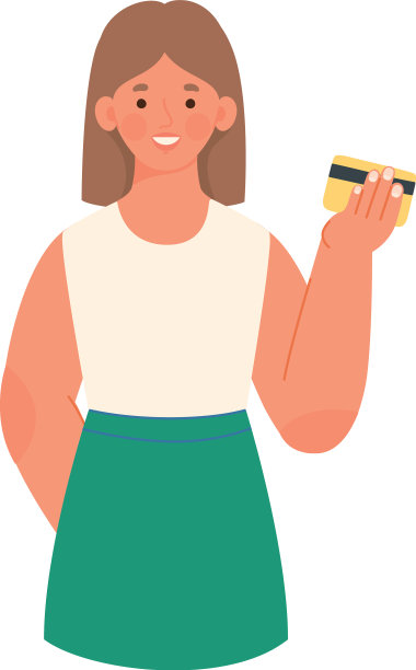 有信用卡的女士图片下载