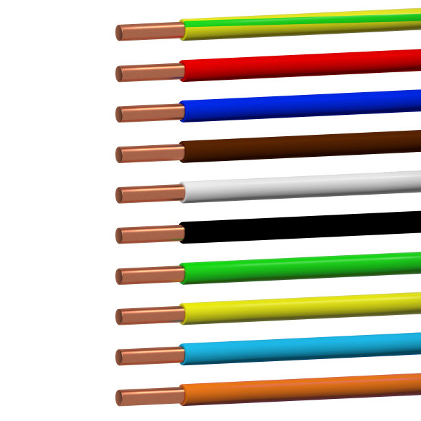 3 d。彩色绝缘单芯铜线。这是网上商店销售电缆的一个很好的例子图片下载
