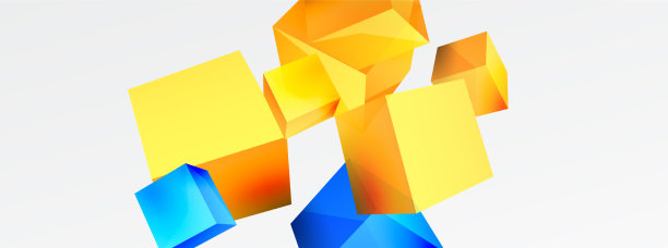 3d立方体抽象背景组成图片下载
