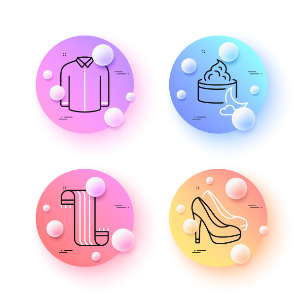 围巾衬衫和鞋子最小线图标为网络图片下载