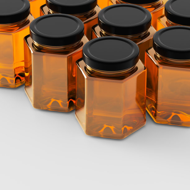 装蜂蜜的方形玻璃瓶图片下载