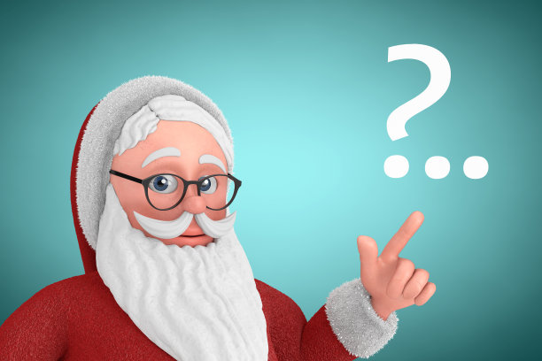 卡通小男孩少年人物吉祥物用手指指着带问号的绿色黑板。3d渲染图片下载