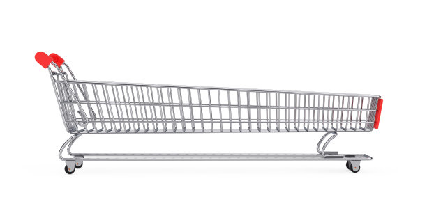 超长和大型购物车推车。3d渲染图片下载
